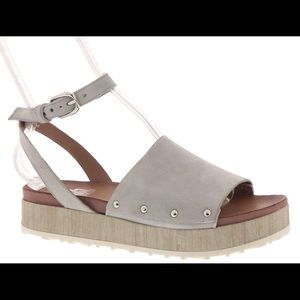 NIB NWT Miz Mooz Stella Khaki SD Leather Sandal sz EU 38 US 7.5-8